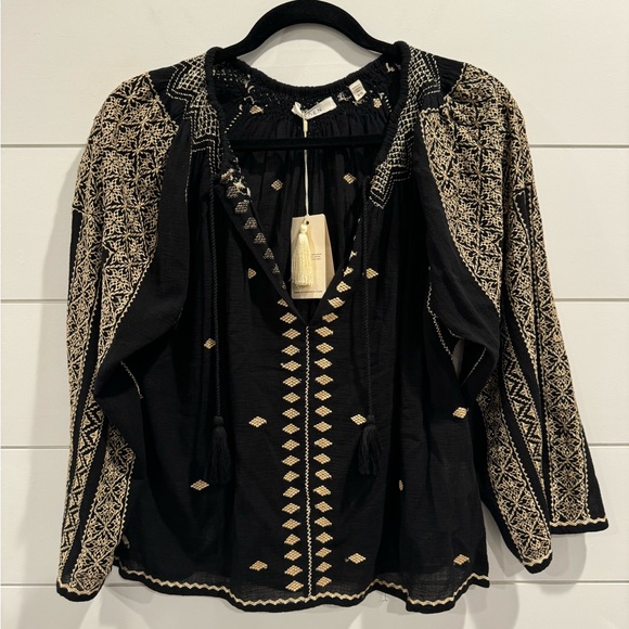 NWT Doen Valadon black embroidered top - Picture 5 of 10